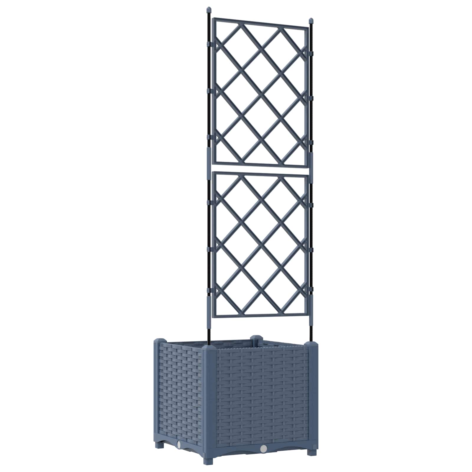 vidaXL Garden Planter Grey 40 x 40 x 143 cm PP 6