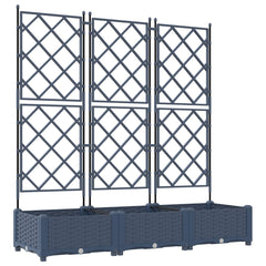 vidaXL Garden Planter 3 pcs Grey 120 x 40 x 125.5 cm PP 2