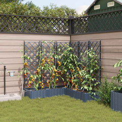 Garden Planter 5 pcs PP without Wheel Depth 120 cm Grey 126 cm