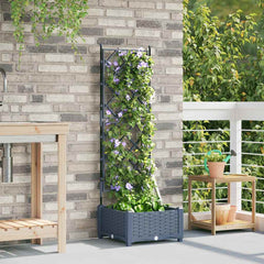 vidaXL Garden Planter LiGht Grey 40 x 40 x 125.5 cm PP 3