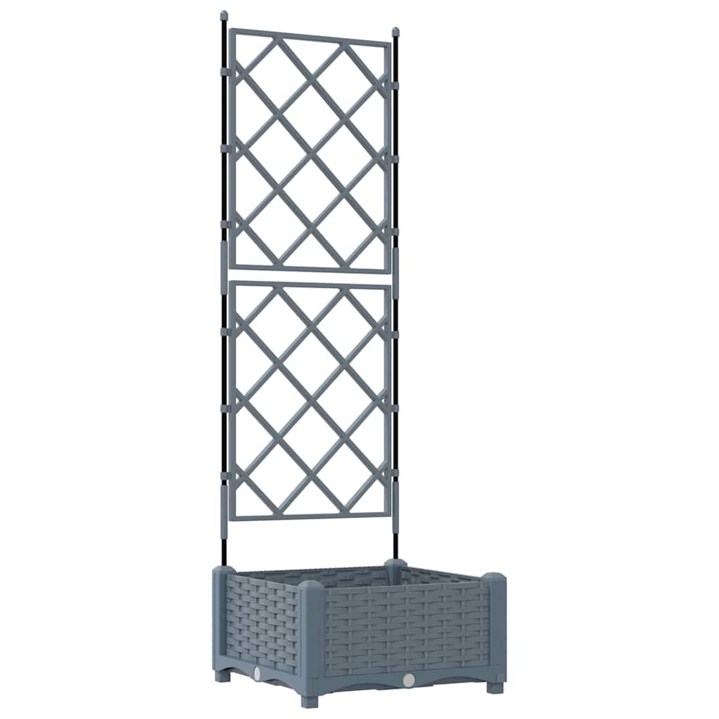vidaXL Garden Planter LiGht Grey 40 x 40 x 125.5 cm PP 2