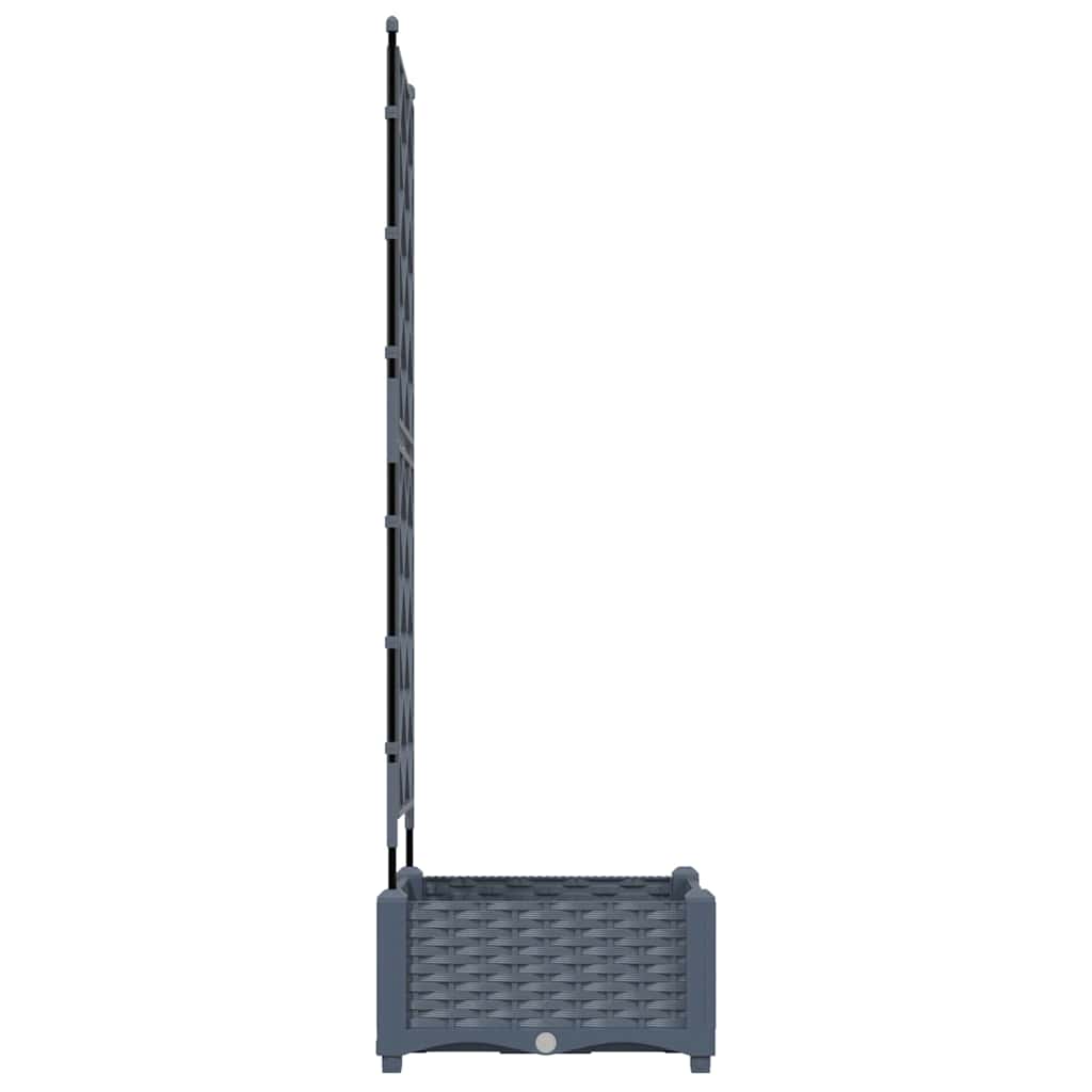 vidaXL Garden Planter LiGht Grey 40 x 40 x 125.5 cm PP 6
