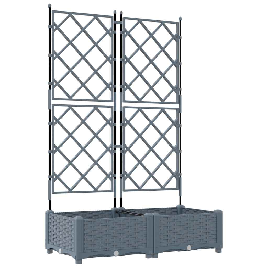 vidaXL Garden Planter 2 pcs LiGht Grey 80 x 40 x 125.5 cm PP 2