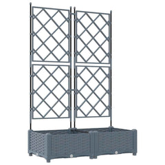 vidaXL Garden Planter 2 pcs LiGht Grey 80 x 40 x 125.5 cm PP 2