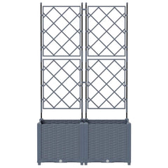 vidaXL Garden Planter 2 pcs LiGht Grey 80 x 40 x 143 cm PP 5