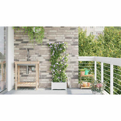 vidaXL Garden Planter White 40 x 40 x 126 cm PP 4