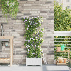 Garden Planter PP without wheel Depth 40 cm Width 40 cm White