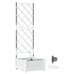 vidaXL Garden Planter White 40 x 40 x 126 cm PP 2