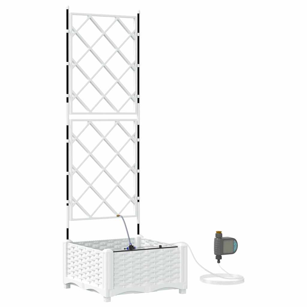 Garden Planter PP without wheel Depth 40 cm Width 40 cm White