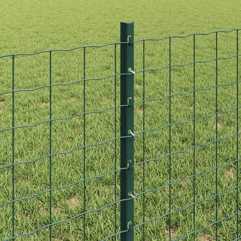 vidaXL Embedded Fence Post 5 pcs Green 100 cm Powder-Coated Steel 4