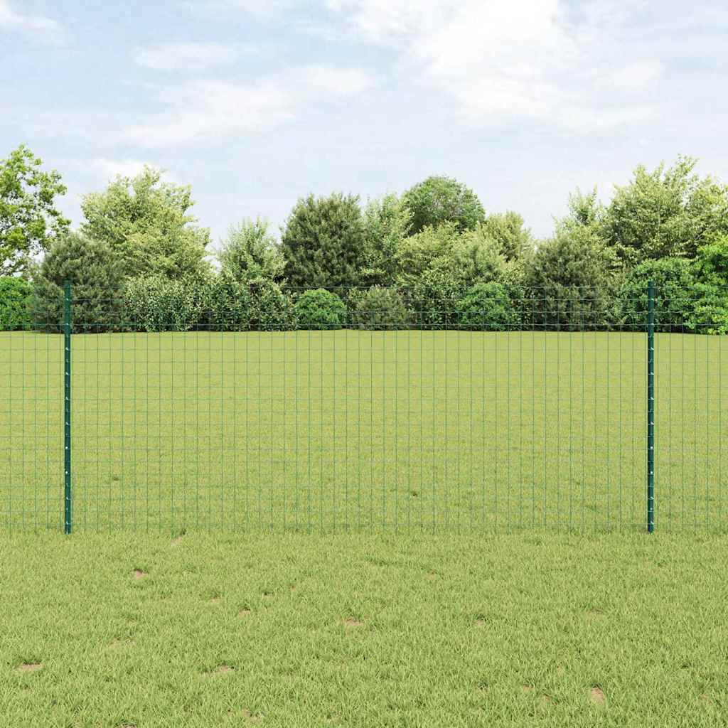 vidaXL Embedded Fence Post 5 pcs Green 140 cm Powder-Coated Steel 1