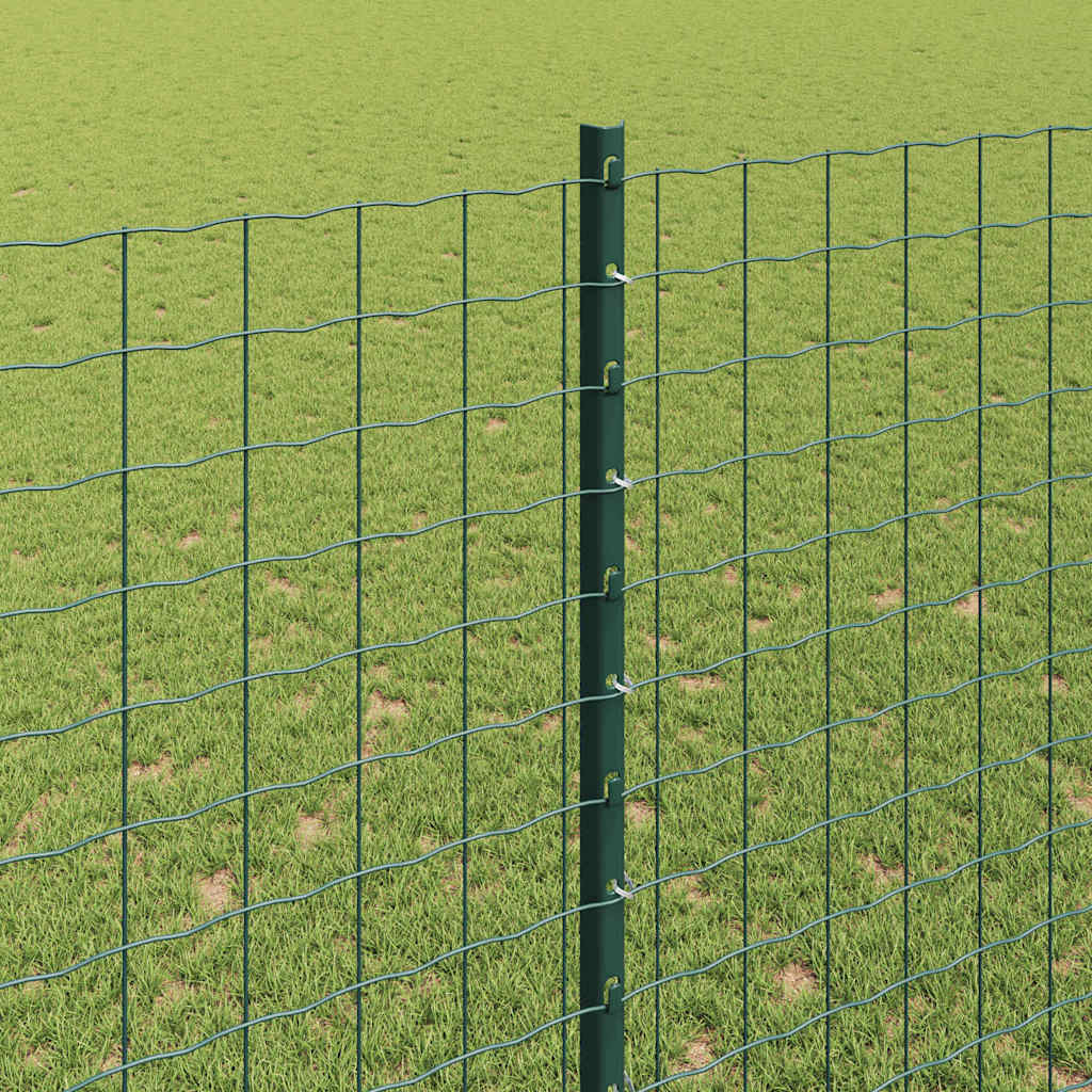 vidaXL Embedded Fence Post 11 pcs Green 200 cm Powder-Coated Steel 4