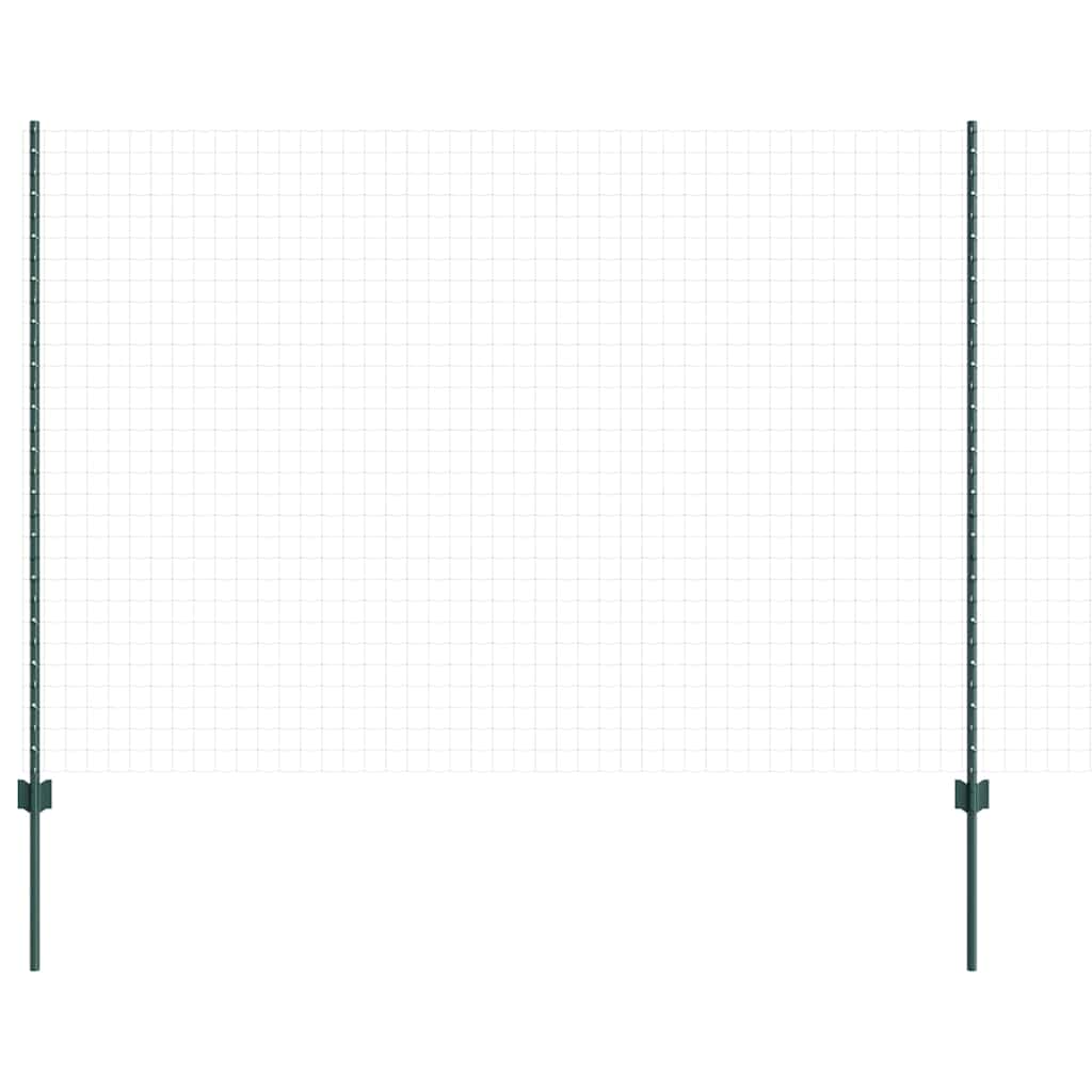 vidaXL Embedded Fence Post 11 pcs Green 200 cm Powder-Coated Steel 3