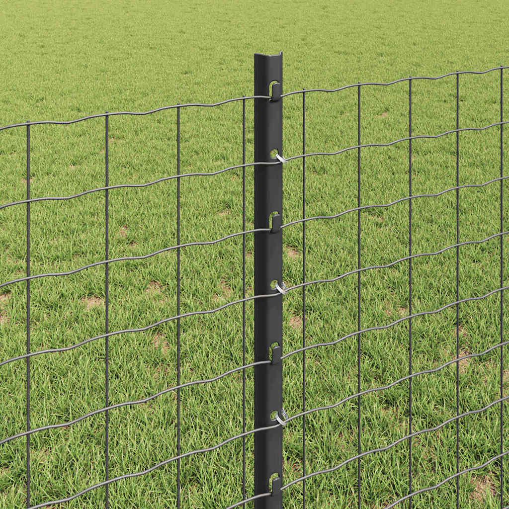 vidaXL Embedded Fence Post 11 pcs Grey 120 cm Powder-Coated Steel 4