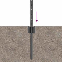 vidaXL Embedded Fence Post 11 pcs Grey 120 cm Powder-Coated Steel 6