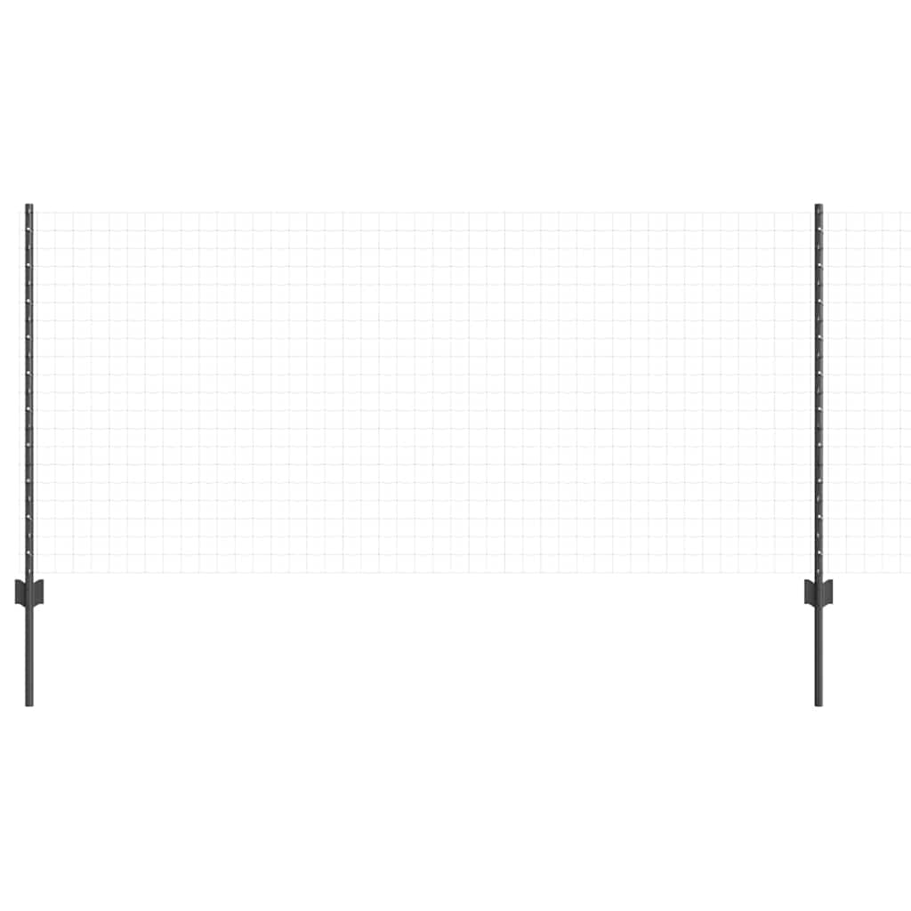 vidaXL Embedded Fence Post 5 pcs Grey 140 cm Powder-Coated Steel 3