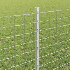 vidaXL Embedded Fence Post 5 pcs Silver 120 cm Powder-Coated Steel 4