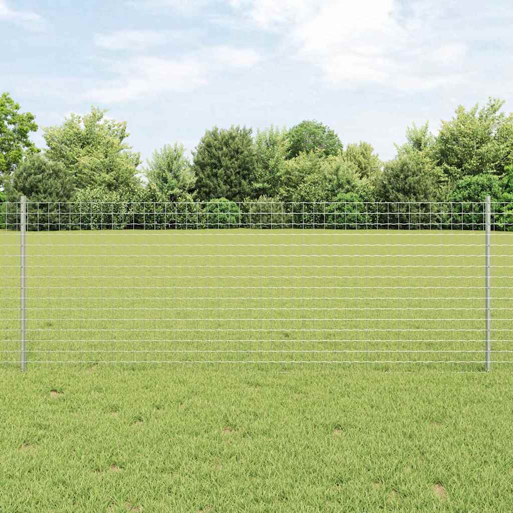 vidaXL Embedded Fence Post 5 pcs Silver 120 cm Powder-Coated Steel 1