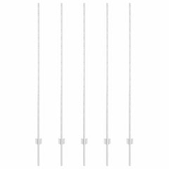 vidaXL Embedded Fence Post 5 pcs Silver 200 cm Powder-Coated Steel 2