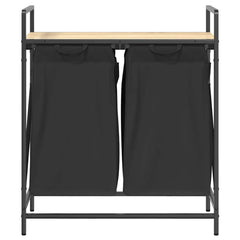 vidaXL Laundry Basket 2 Compartments with Shelf Sonoma Oak 6