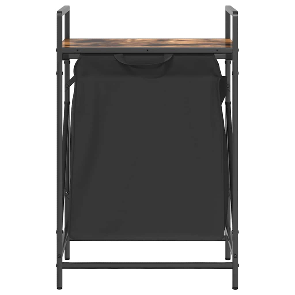 vidaXL Laundry Basket 1 Compartment with Shelf Smoked Oak 6