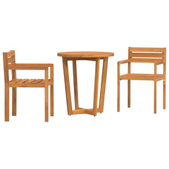 5 Piece Garden Dining Set Solid Wood Acacia Ø70 x 75 cm 2-seater