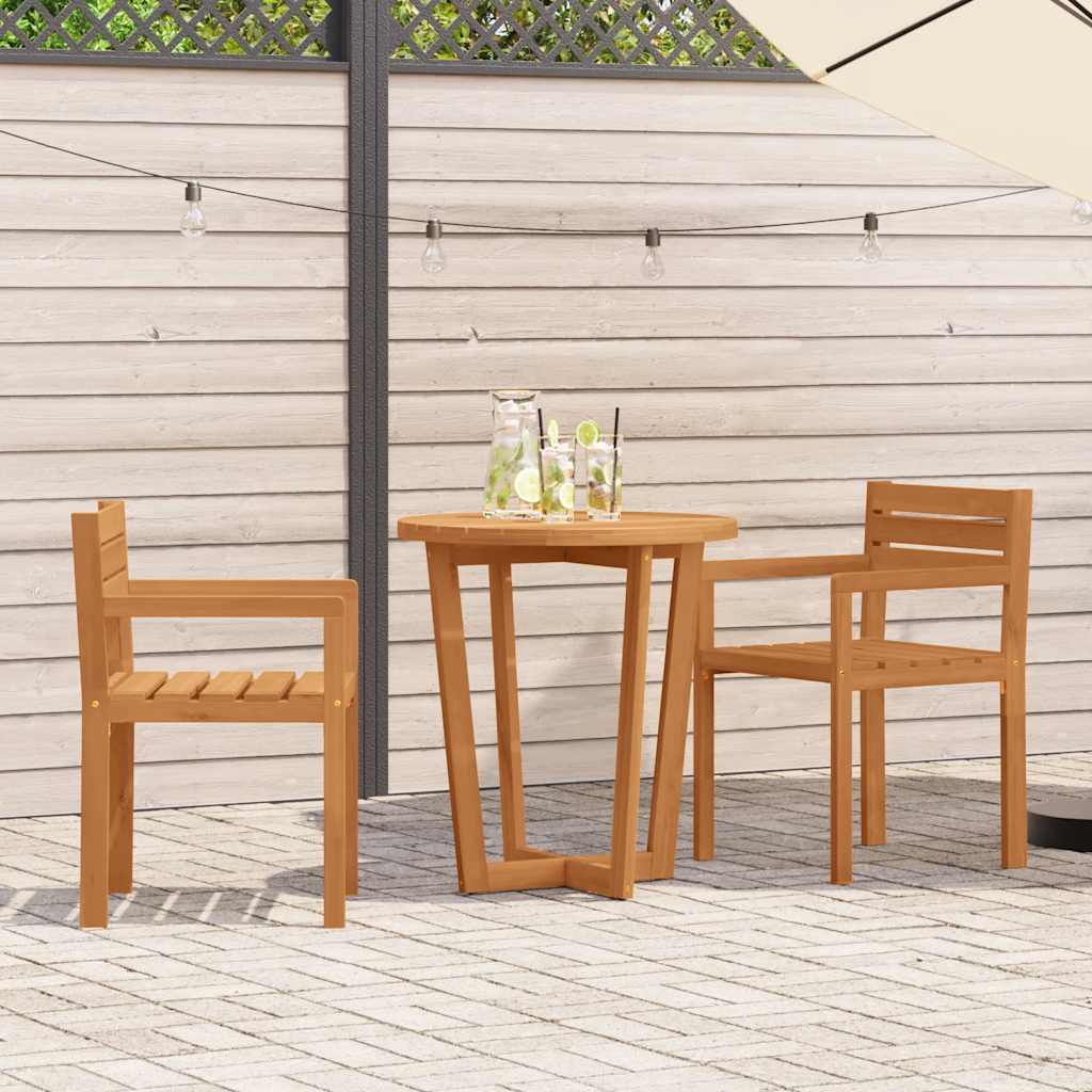 5 Piece Garden Dining Set Solid Wood Acacia Ø70 x 75 cm 2-seater