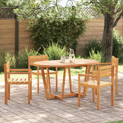 5 Piece Garden Dining Set Solid Wood Acacia 150 x 90 x 75 cm 4-seater
