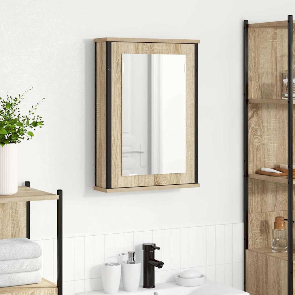 vidaXL Mirror Cabinet Sonoma Oak 42 x 12 x 60 cm Engineered Wood 4