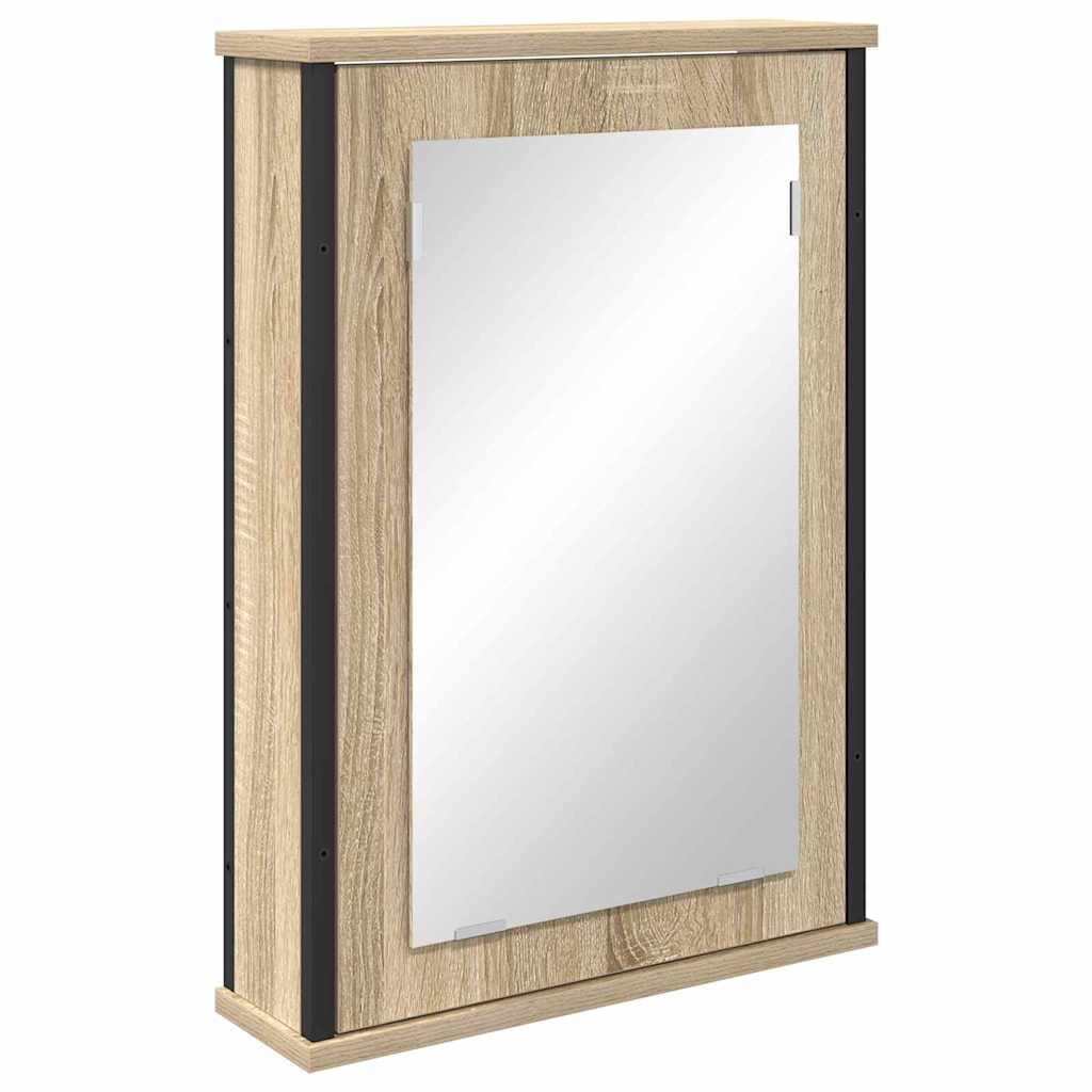 vidaXL Mirror Cabinet Sonoma Oak 42 x 12 x 60 cm Engineered Wood 2