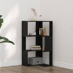 vidaXL Bookcase 3-Tier 50 x 50 x102 cm Black Oak 1