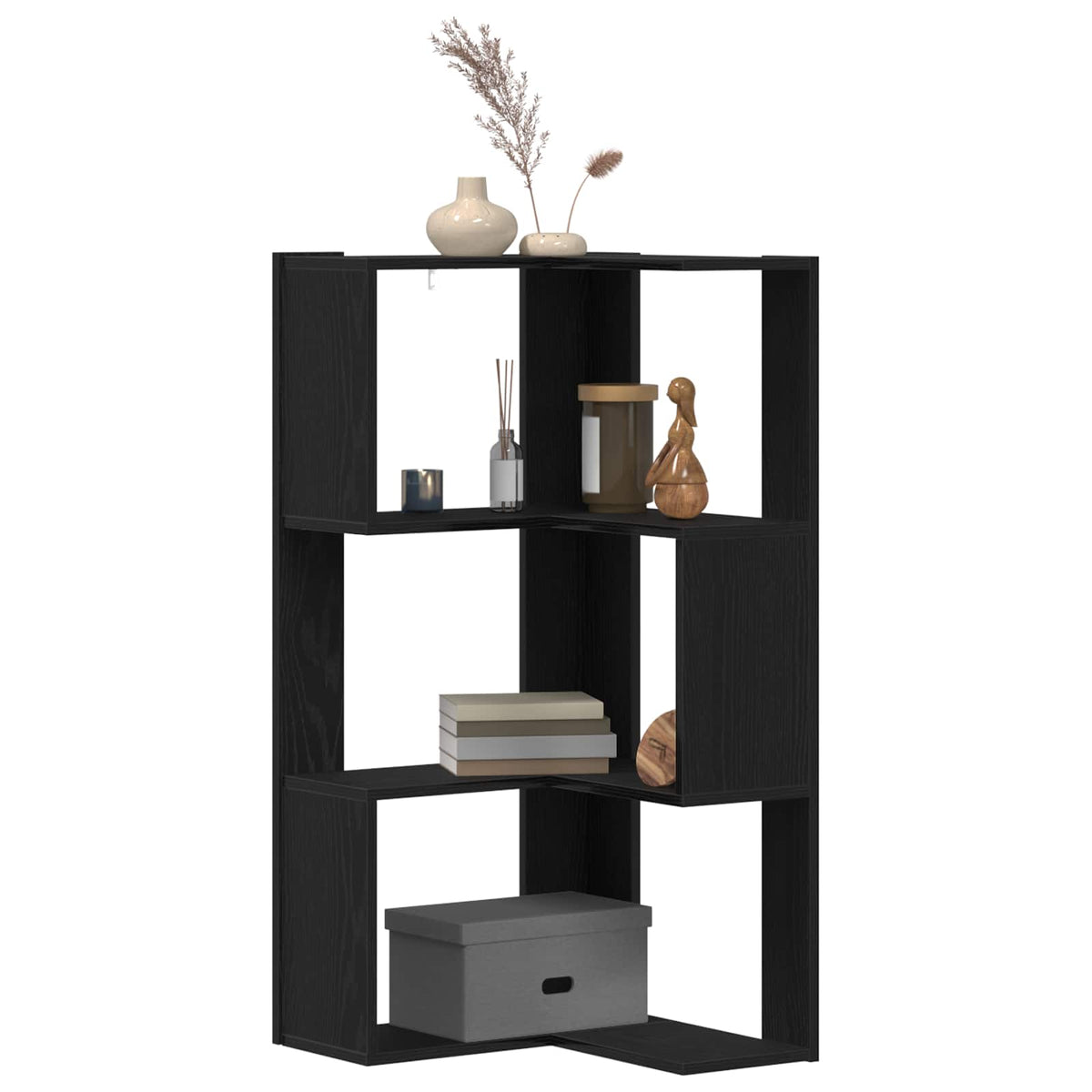Corner Bookcase 3-Tier Engineered Wood