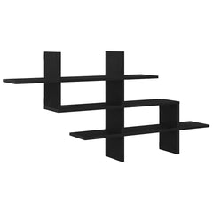 vidaXL Wall Shelf Black Oak 124.5x18x60.5 cm Engineered Wood 2