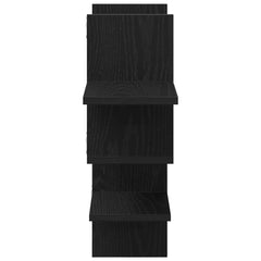 vidaXL Wall Shelf Black Oak 124.5x18x60.5 cm Engineered Wood 6