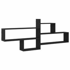 vidaXL Wall Shelf Black Oak 167.5x18x68 cm Engineered Wood 2