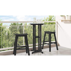 Bar Table 55 x 55 x 107 cm Polyethylene Black