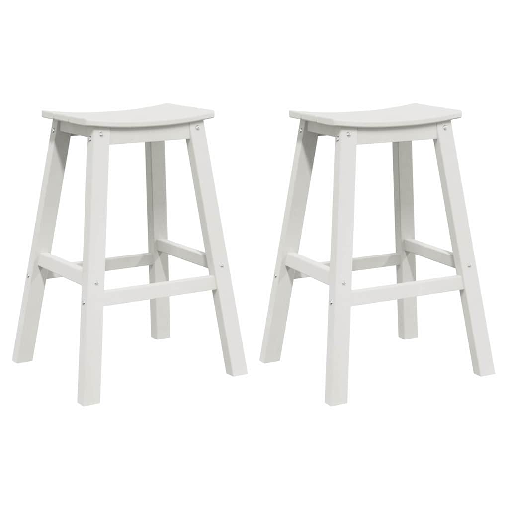 Bar Stool 2 pcs 52 x 43 x 73.5 cm HDPE White