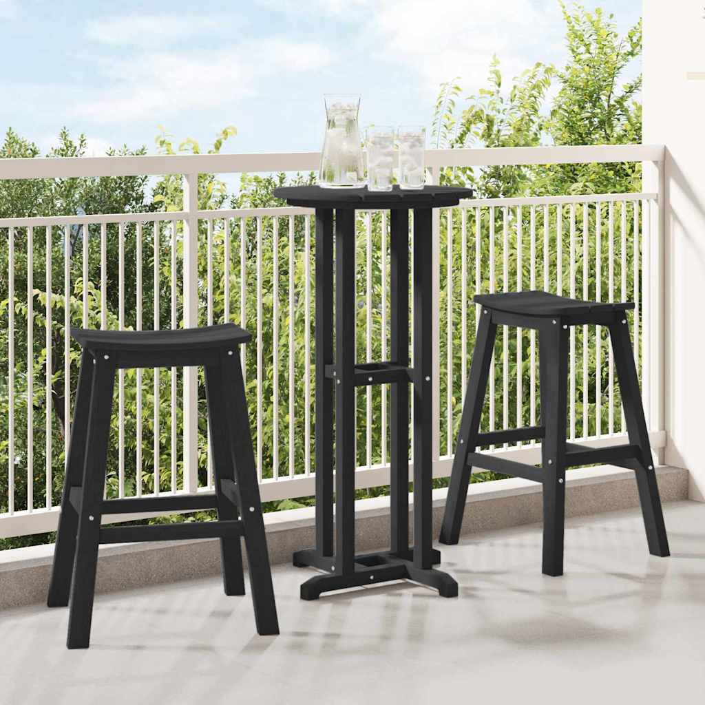 Bar Stool 2 pcs 52 x 43 x 73.5 cm HDPE Black
