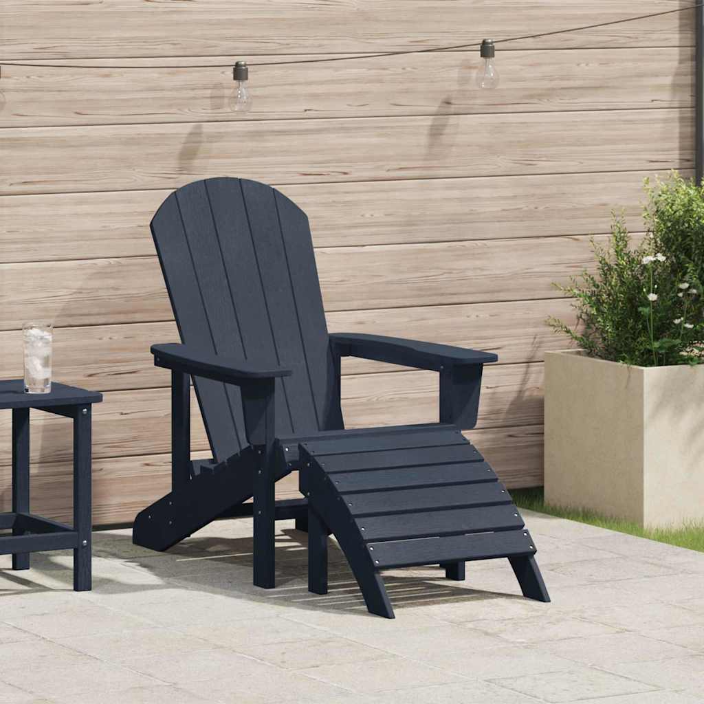 Adirondack Chair HDPE Navy blue with footrest
