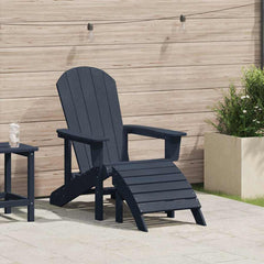 Adirondack Chair HDPE Navy blue with footrest