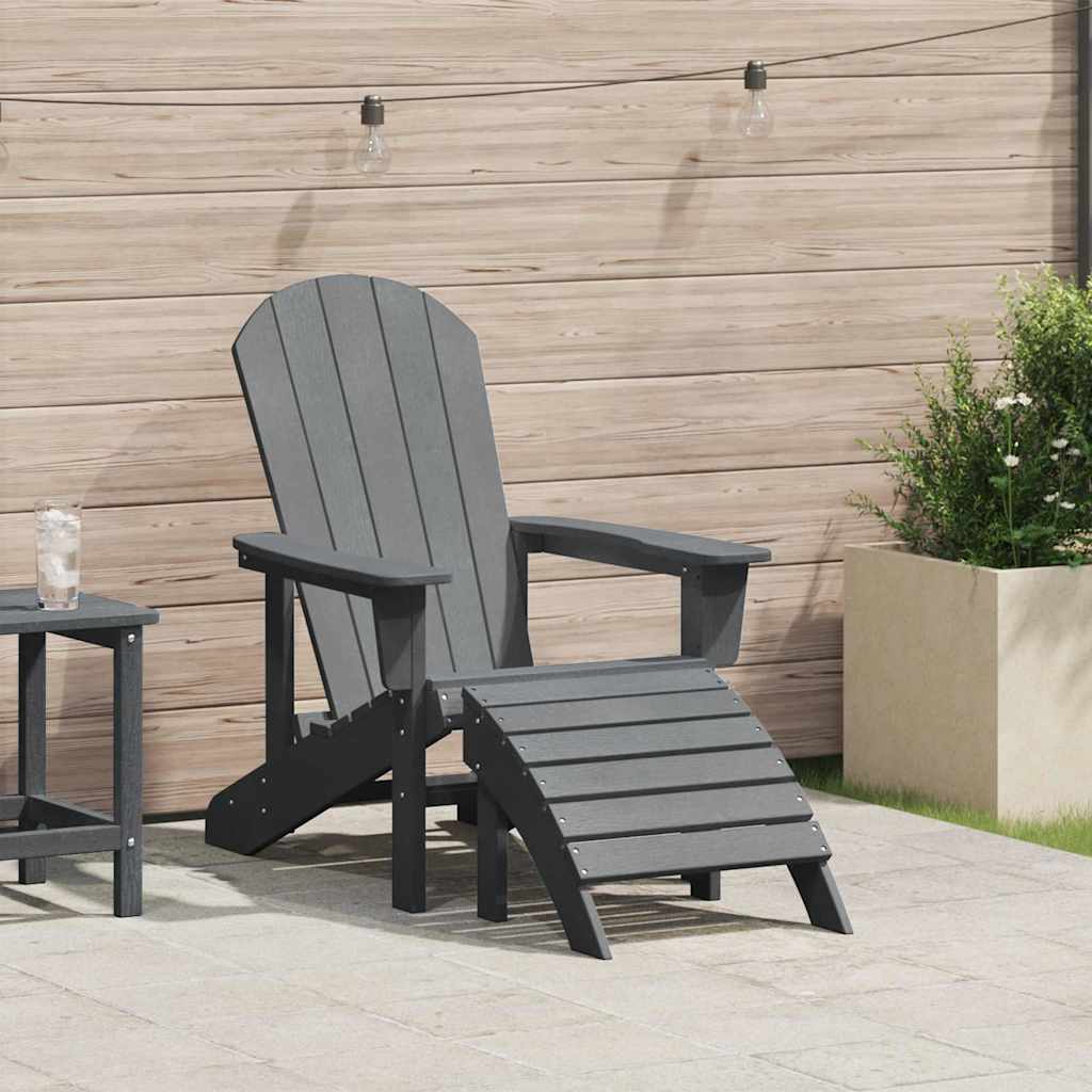 Adirondack Chair HDPE Light grey with footrest