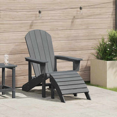 Adirondack Chair HDPE Light grey with footrest