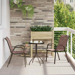 Garden Bistro Set 3 pcs Steel Brown