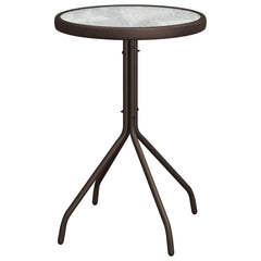 Garden Bistro Set 3 pcs Steel Brown
