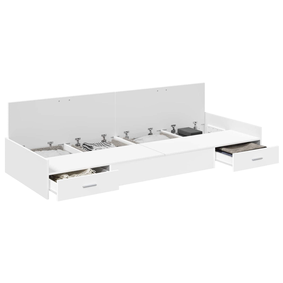Bed Frame with Drawer 90 x 200 cm Engineered Wood White