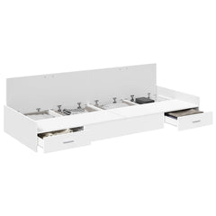 Bed Frame with Drawer 90 x 200 cm Engineered Wood White