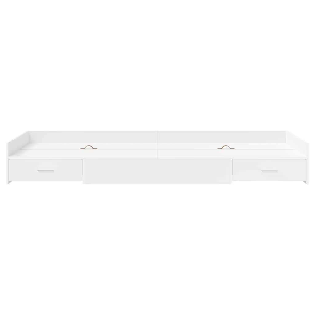Bed Frame with Drawer 90 x 200 cm Engineered Wood White