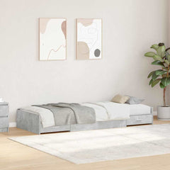 Bed Frame with Drawer 90 x 200 cm Engineered Wood Concrete grey