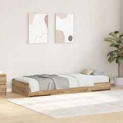 Bed Frame with Drawer 90 x 200 cm Engineered Wood Artisan oak