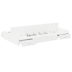 Storage Bed Frame 120 x 200 cm Engineered Wood White
